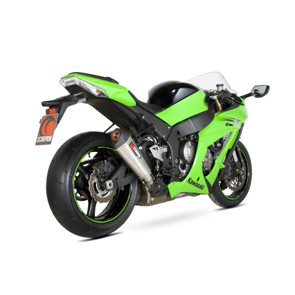 Scorpion Exhaust Kawasaki Ninja ZX-10R 2011 - 2015 Serket Taper Slip-on Brushed Stainless Steel Sleeve